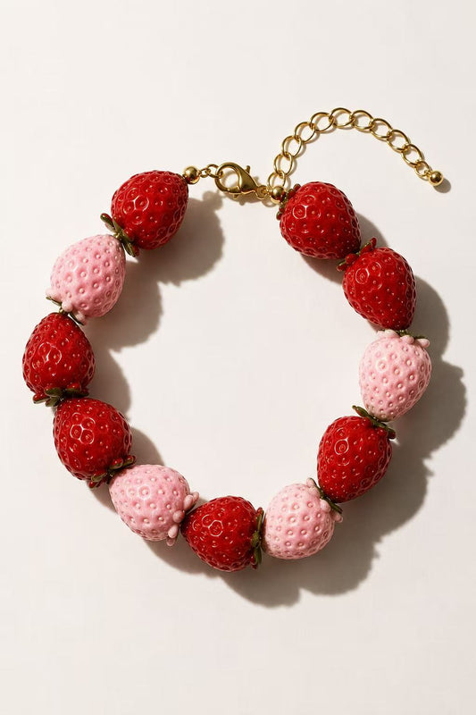 Strawberry Beaded Bracelet